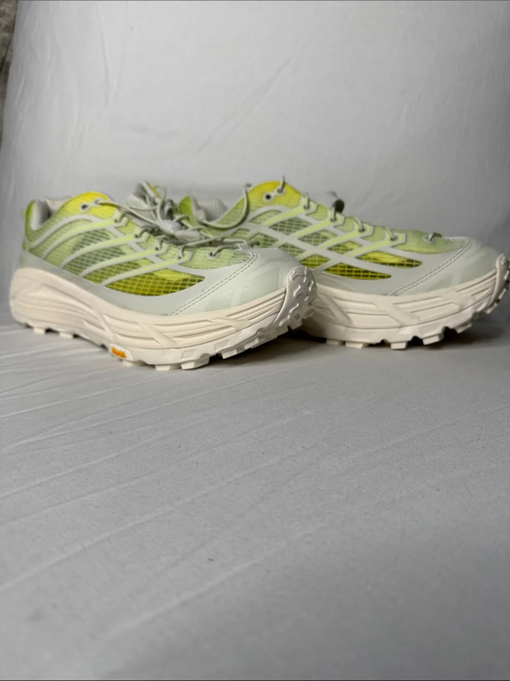 Hoka One One Size Women 12/ Men 11 Neon Yellow Light Gray Athletic Running Shoes